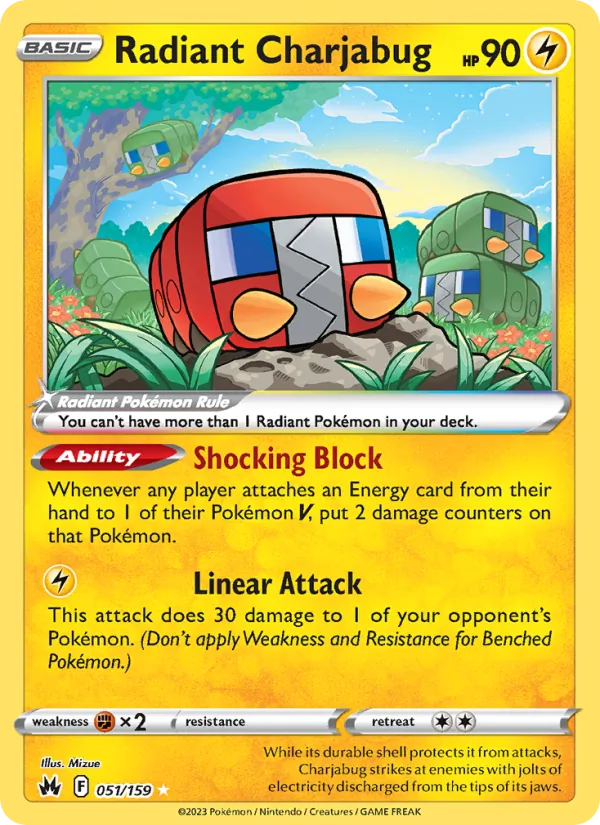 Radiant Charjabug - Crown Zenith Pokemon Card