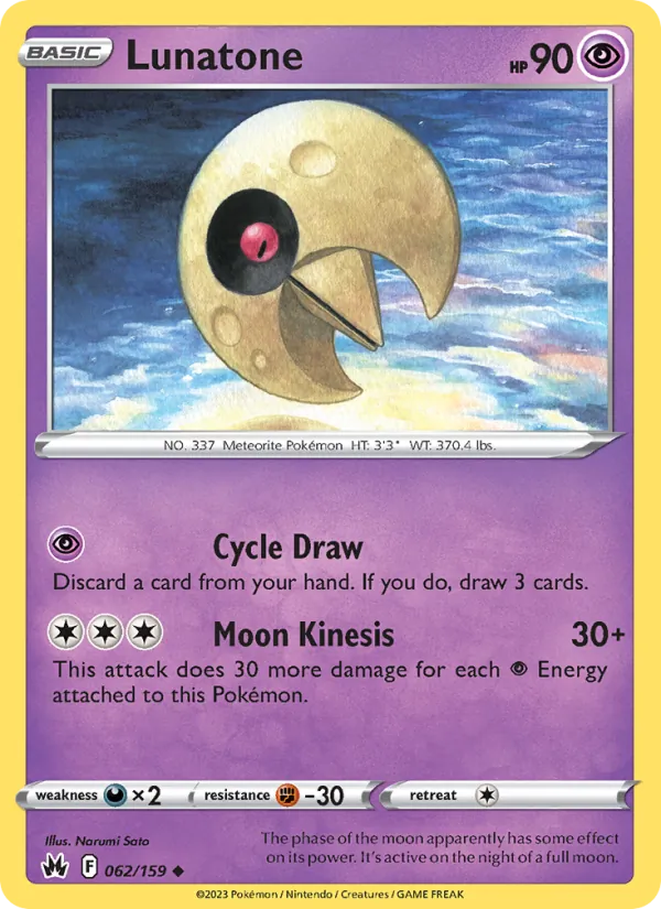 Lunatone - Crown Zenith Pokemon Card