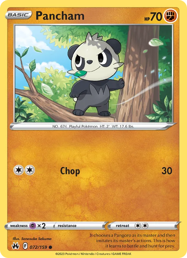 Pancham - Crown Zenith Pokemon Card