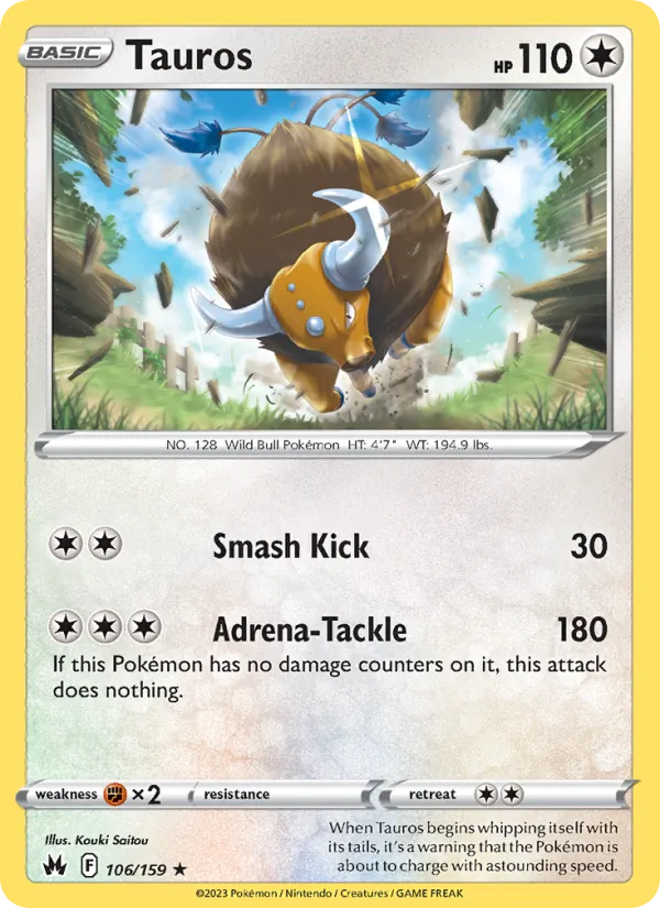 Tauros - Crown Zenith Pokemon Card