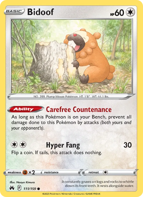 Bidoof - Crown Zenith Pokemon Card