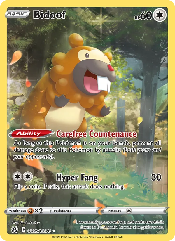 Bidoof - Crown Zenith Pokemon Card