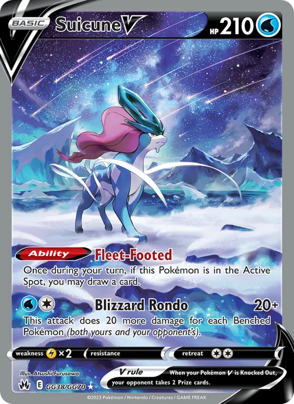 Suicune V - Crown Zenith Pokemon Card