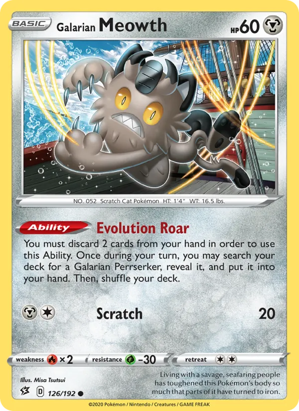 Galarian Meowth - Rebel Clash Pokemon Card
