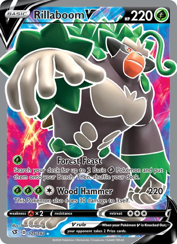 Rillaboom V - Rebel Clash Pokemon Card