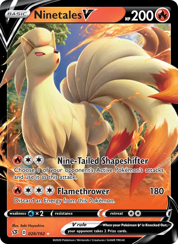 Ninetales V - Rebel Clash Pokemon Card