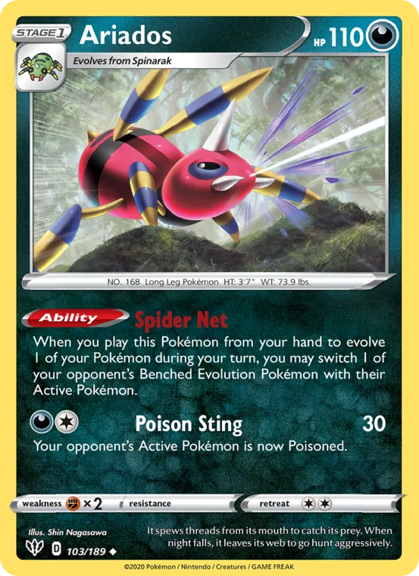 Ariados - Darkness Ablaze Pokemon Card
