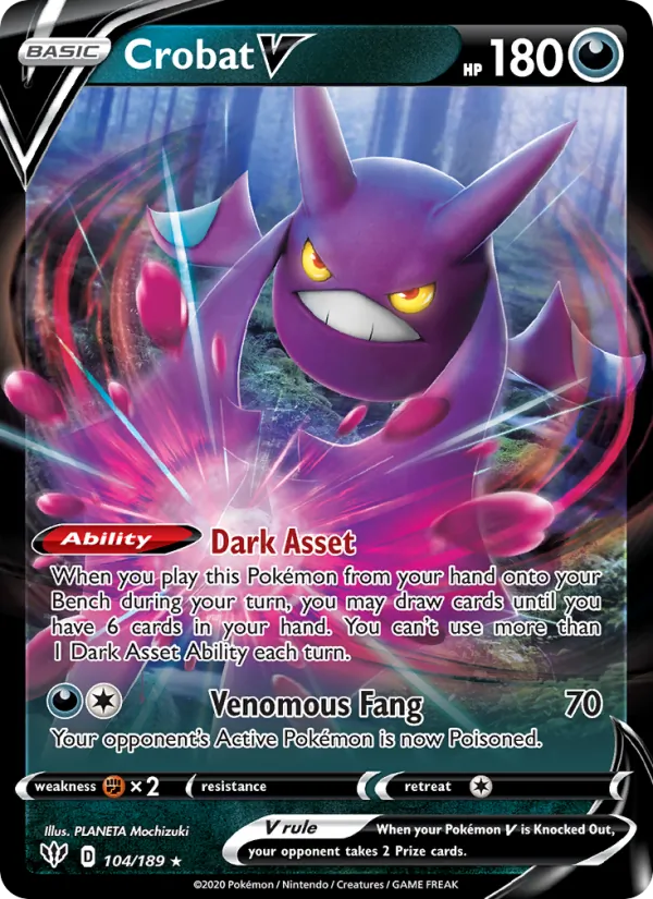 Crobat V - Darkness Ablaze Pokemon Card