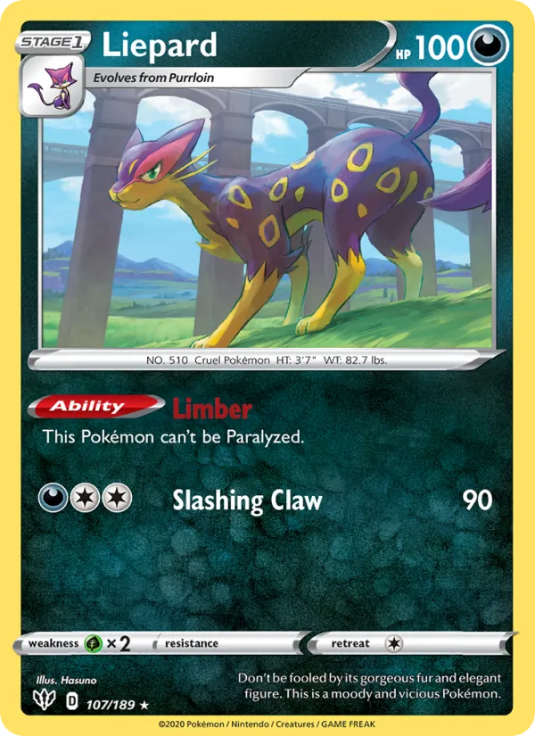 Liepard - Darkness Ablaze Pokemon Card