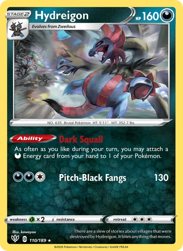 Hydreigon - Darkness Ablaze Pokemon Card