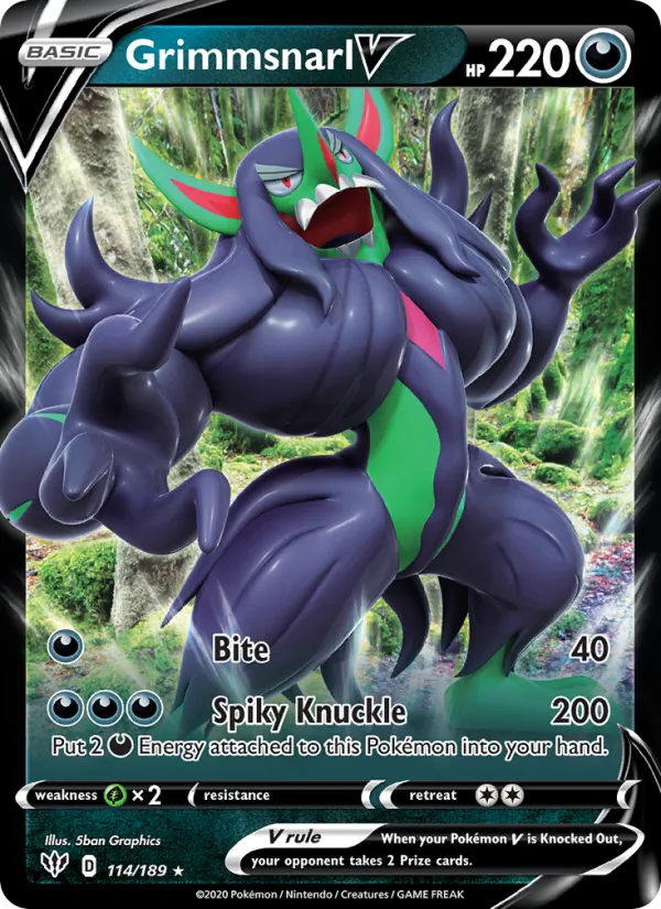 Grimmsnarl V - Darkness Ablaze Pokemon Card