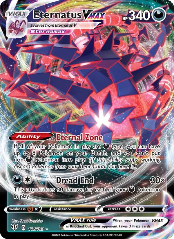 Eternatus VMAX - Darkness Ablaze Pokemon Card