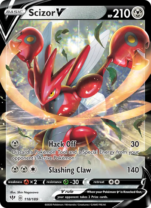 Scizor V - Darkness Ablaze Pokemon Card