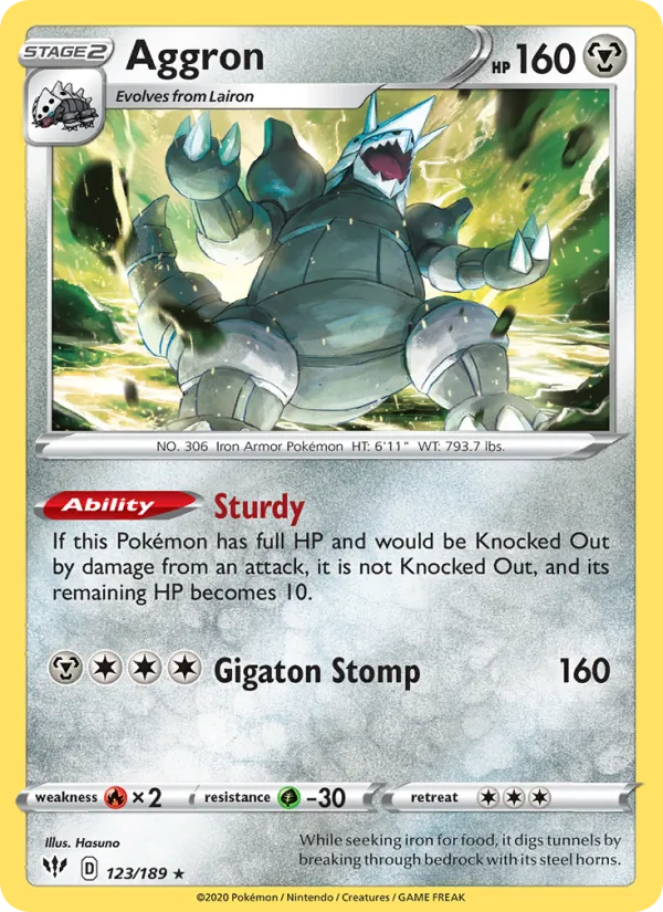 Aggron - Darkness Ablaze Pokemon Card