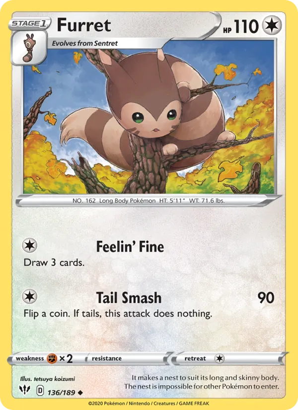 Furret - Darkness Ablaze Pokemon Card