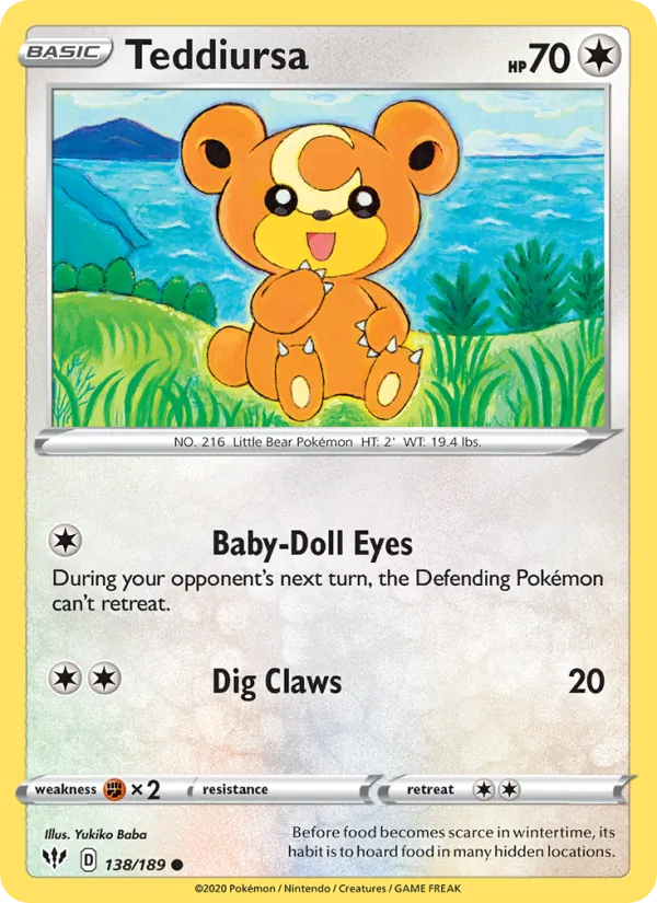 Teddiursa - Darkness Ablaze Pokemon Card