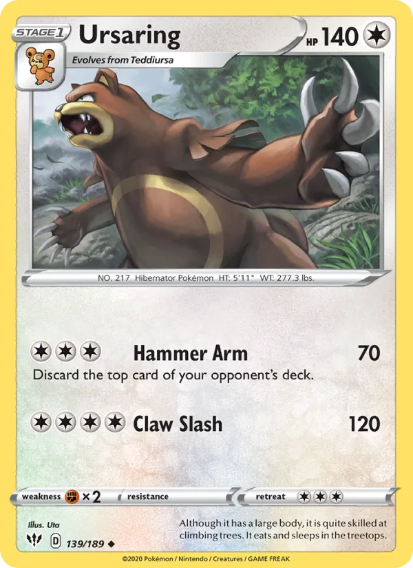 Ursaring - Darkness Ablaze Pokemon Card