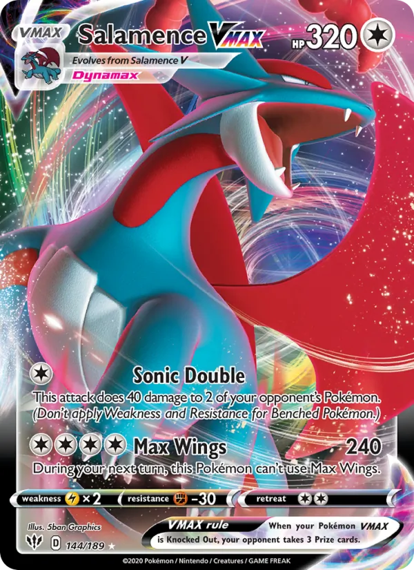 Salamence VMAX - Darkness Ablaze Pokemon Card