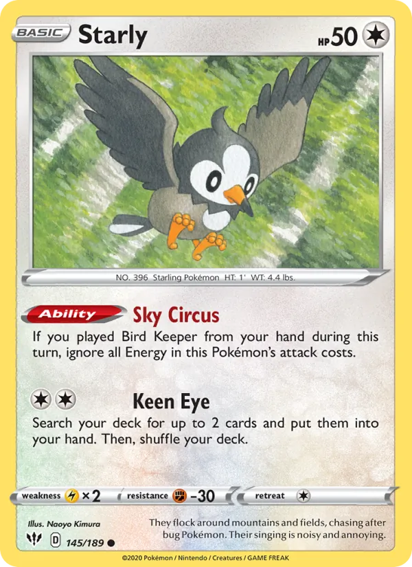 Starly - Darkness Ablaze Pokemon Card