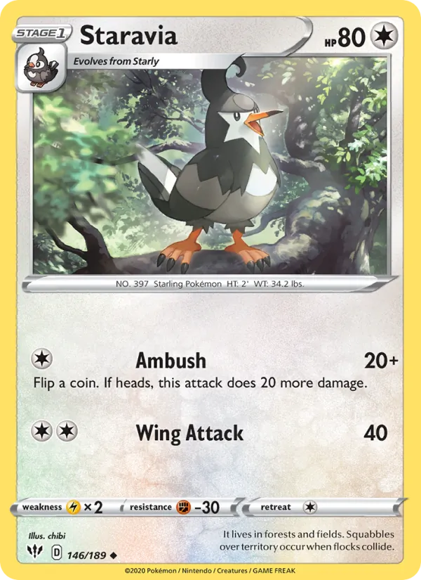 Staravia - Darkness Ablaze Pokemon Card