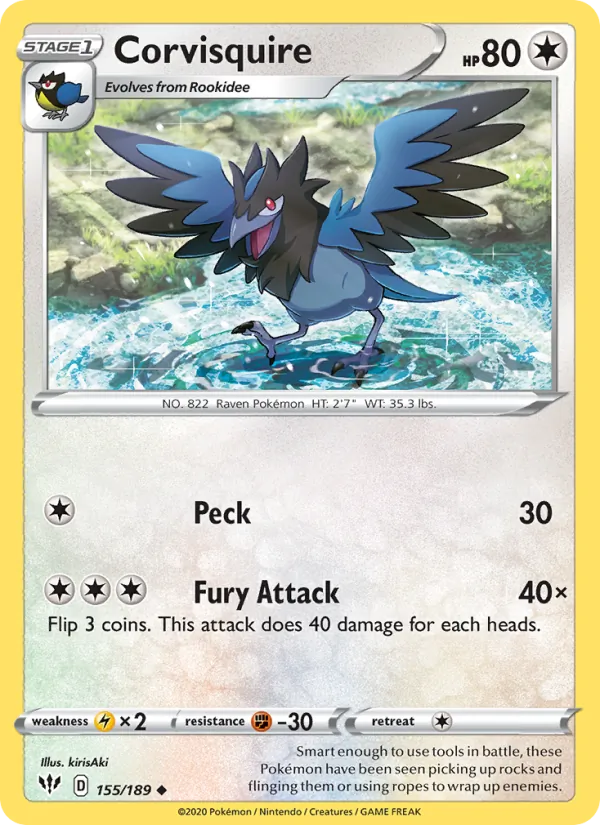 Corvisquire - Darkness Ablaze Pokemon Card