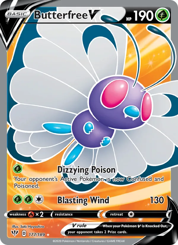 Butterfree V - Darkness Ablaze Pokemon Card