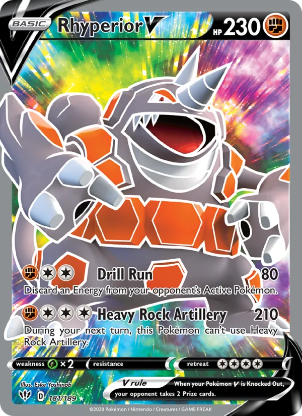 Rhyperior V - Darkness Ablaze Pokemon Card