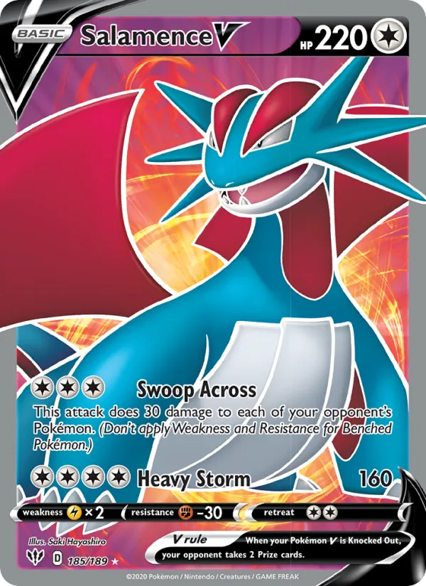 Salamence V - Darkness Ablaze Pokemon Card