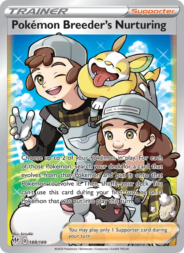 Pokémon Breeder's Nurturing - Darkness Ablaze Pokemon Card