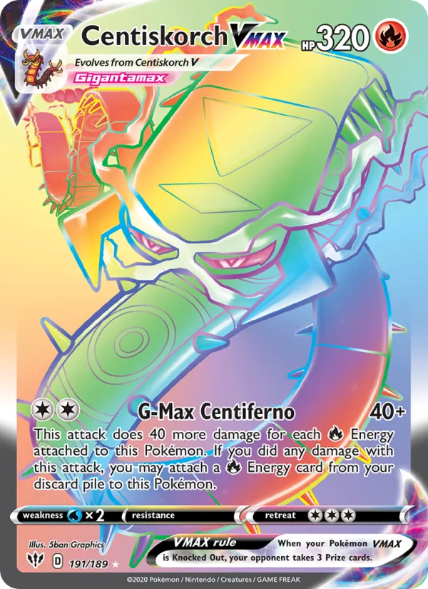 Centiskorch VMAX - Darkness Ablaze Pokemon Card