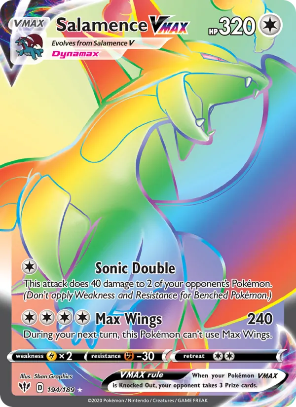 Salamence VMAX - Darkness Ablaze Pokemon Card