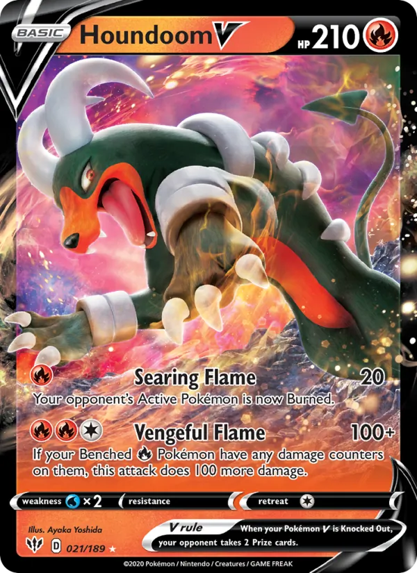 Houndoom V - Darkness Ablaze Pokemon Card