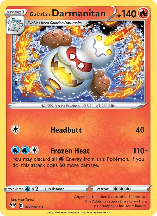 Galarian Darmanitan - Darkness Ablaze Pokemon Card