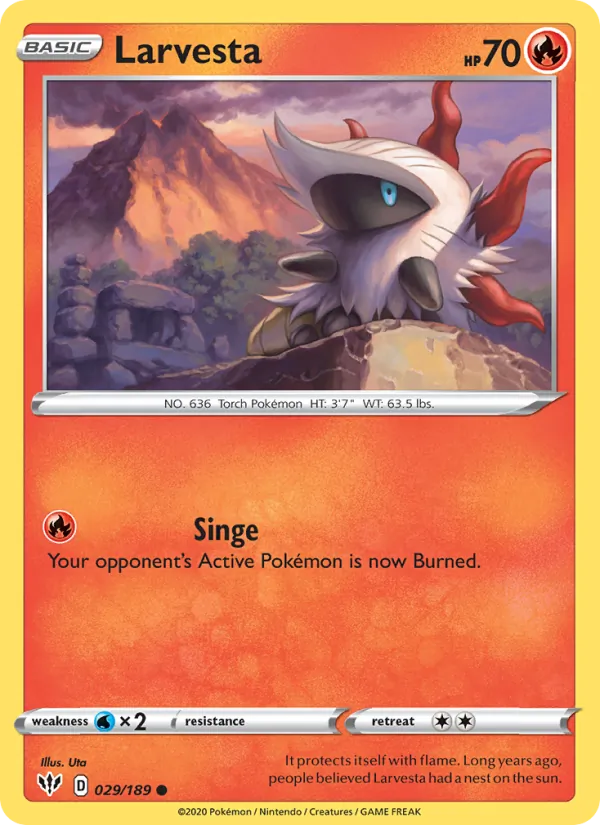 Larvesta - Darkness Ablaze Pokemon Card
