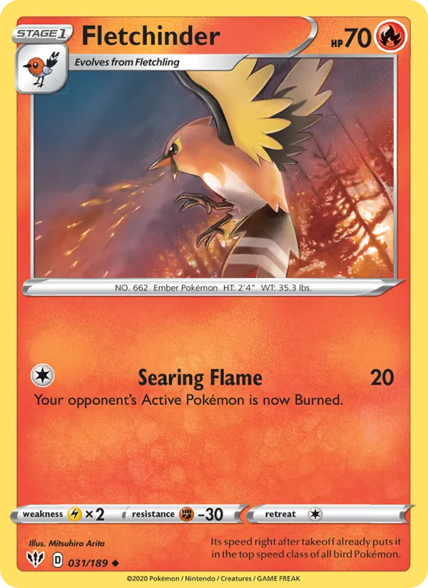 Fletchinder - Darkness Ablaze Pokemon Card