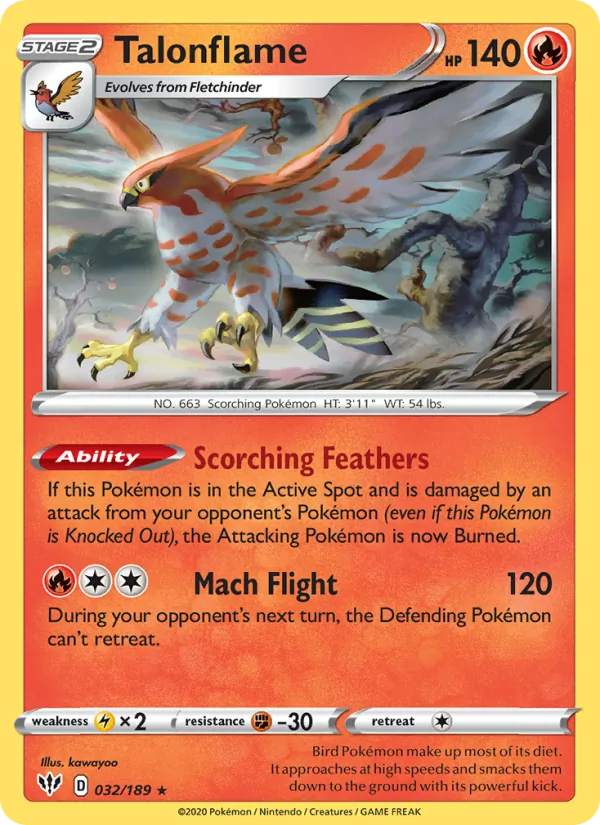 Talonflame - Darkness Ablaze Pokemon Card