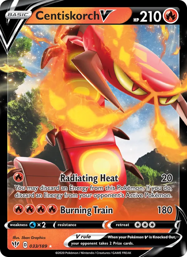 Centiskorch V - Darkness Ablaze Pokemon Card