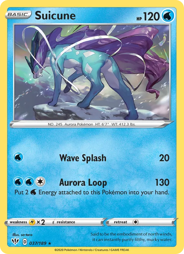 Suicune - Darkness Ablaze Pokemon Card