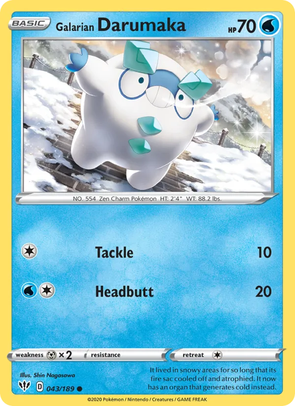 Galarian Darumaka - Darkness Ablaze Pokemon Card
