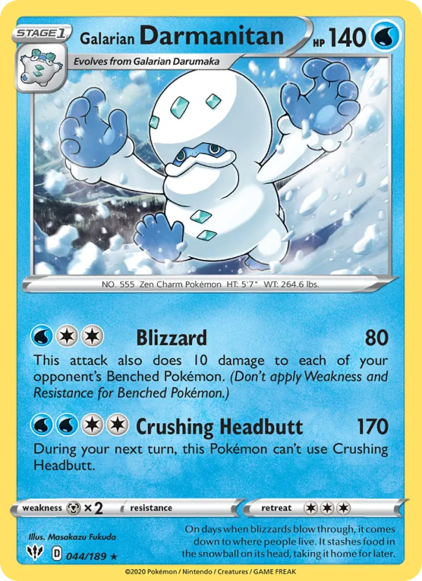 Galarian Darmanitan - Darkness Ablaze Pokemon Card