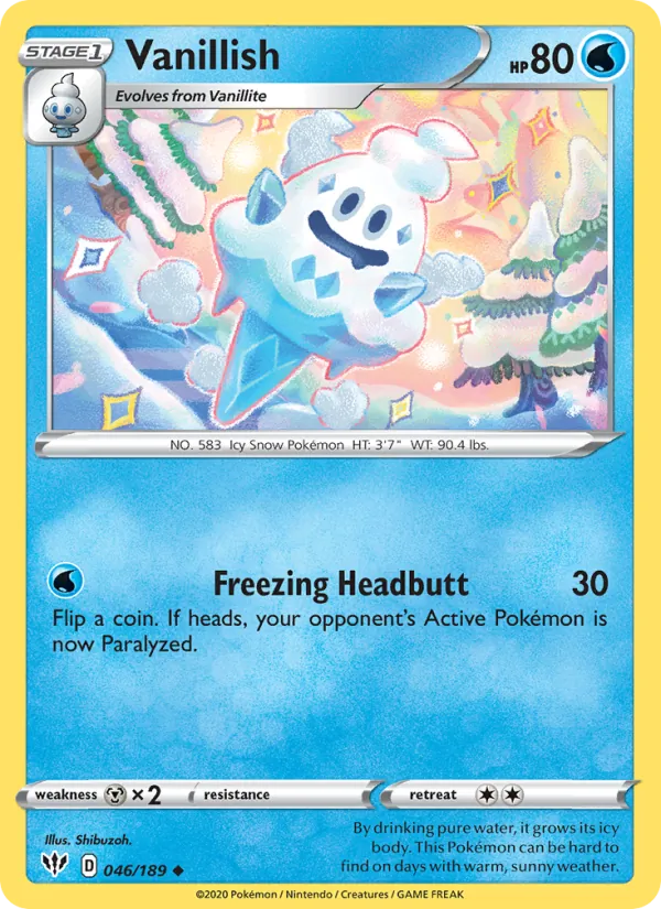 Vanillish - Darkness Ablaze Pokemon Card