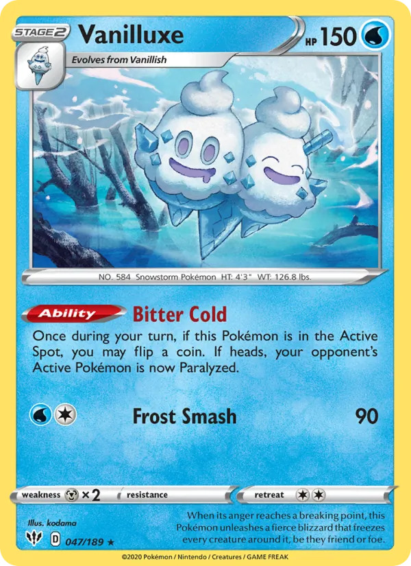 Vanilluxe - Darkness Ablaze Pokemon Card