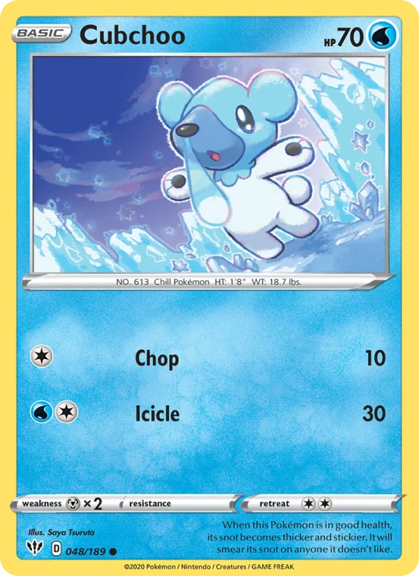 Cubchoo - Darkness Ablaze Pokemon Card