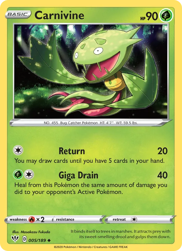 Carnivine - Darkness Ablaze Pokemon Card