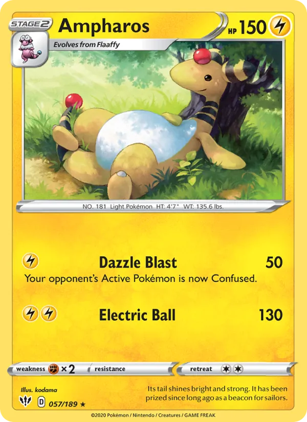 Ampharos - Darkness Ablaze Pokemon Card