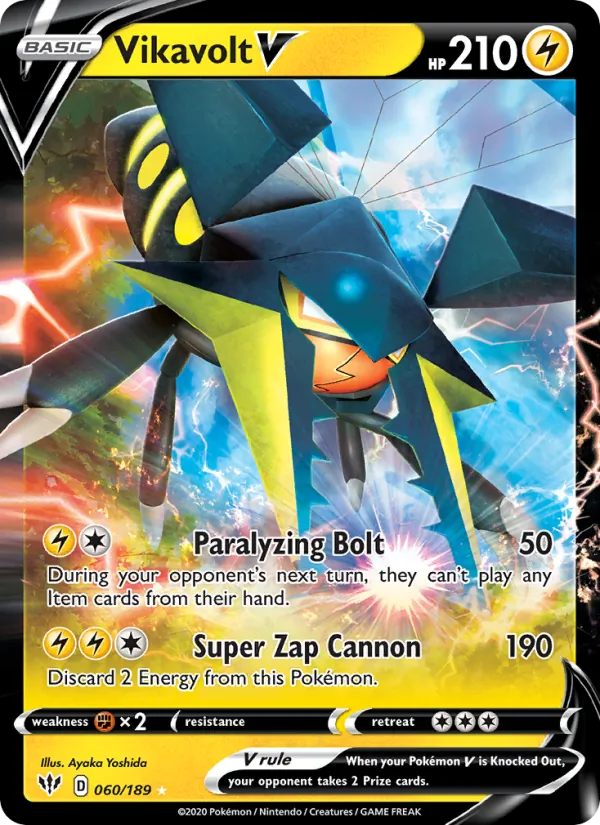 Vikavolt V - Darkness Ablaze Pokemon Card