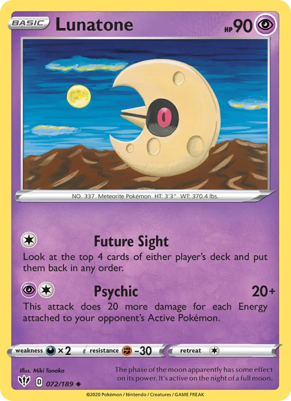Lunatone - Darkness Ablaze Pokemon Card