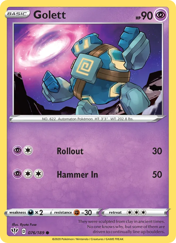 Golett - Darkness Ablaze Pokemon Card