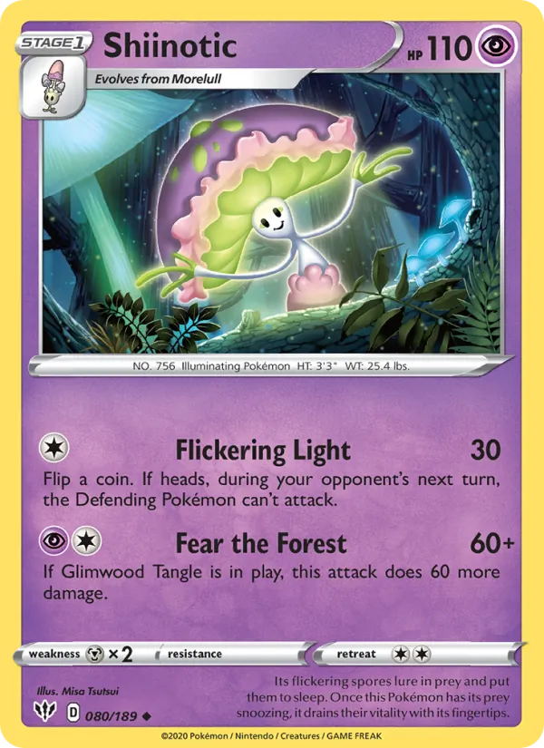 Shiinotic - Darkness Ablaze Pokemon Card