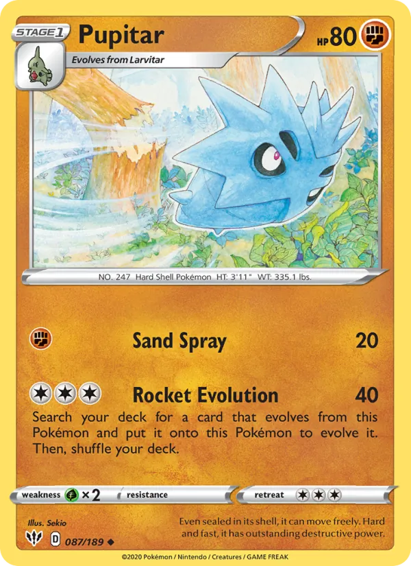 Pupitar - Darkness Ablaze Pokemon Card